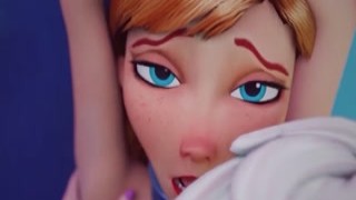 Frozen Elsa pussy play with 3d teen