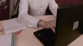 Cheese Cake - Bitch in Stockings Sucks Bosss Dirty Dick and Shoves Him in His Pussy