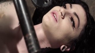 Goth babe whipped in pile driver bdsm