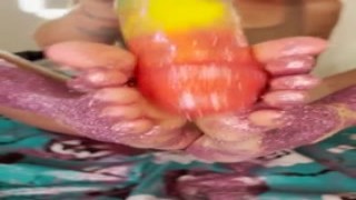 Fansly - @Alexxxeeeof - Glitter feetJob