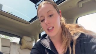 Nadia Foxx - Trying out the biggest toy Ive ever owned in the backseat of my car!!