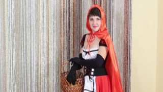 WeAreHairy - Rubina - Red Hat Black Gloves