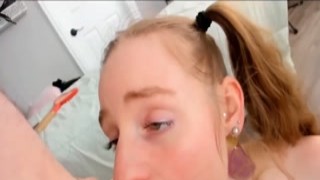 Cute Babe Gets a Warm Facial