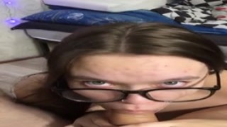 airaccoon - A beautiful schoolgirl with glasses sucks her tutors dick 2